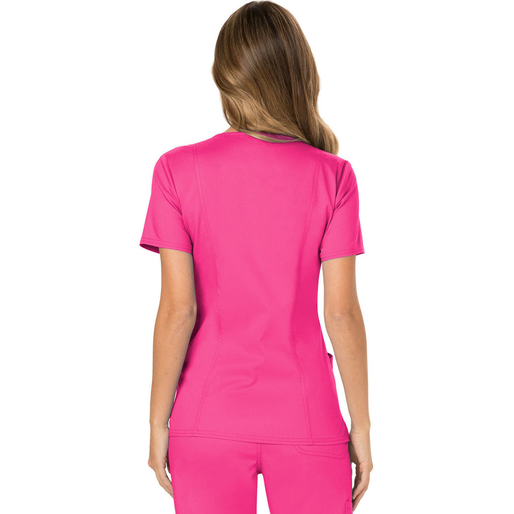 Cherokee Women's Electric Pink Revolution Mock Wrap Top