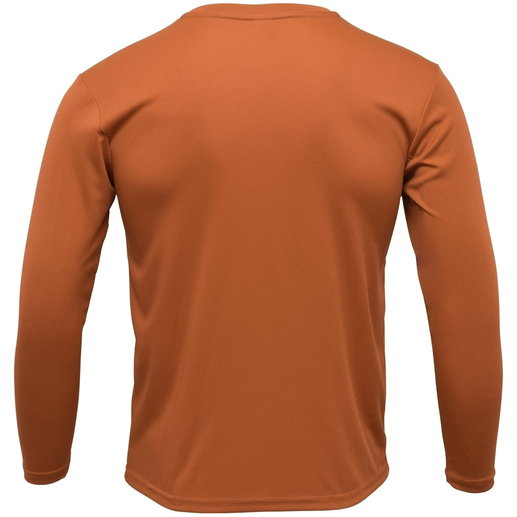 BAW Men's Texas Orange Xtreme Tek Long Sleeve Shirt