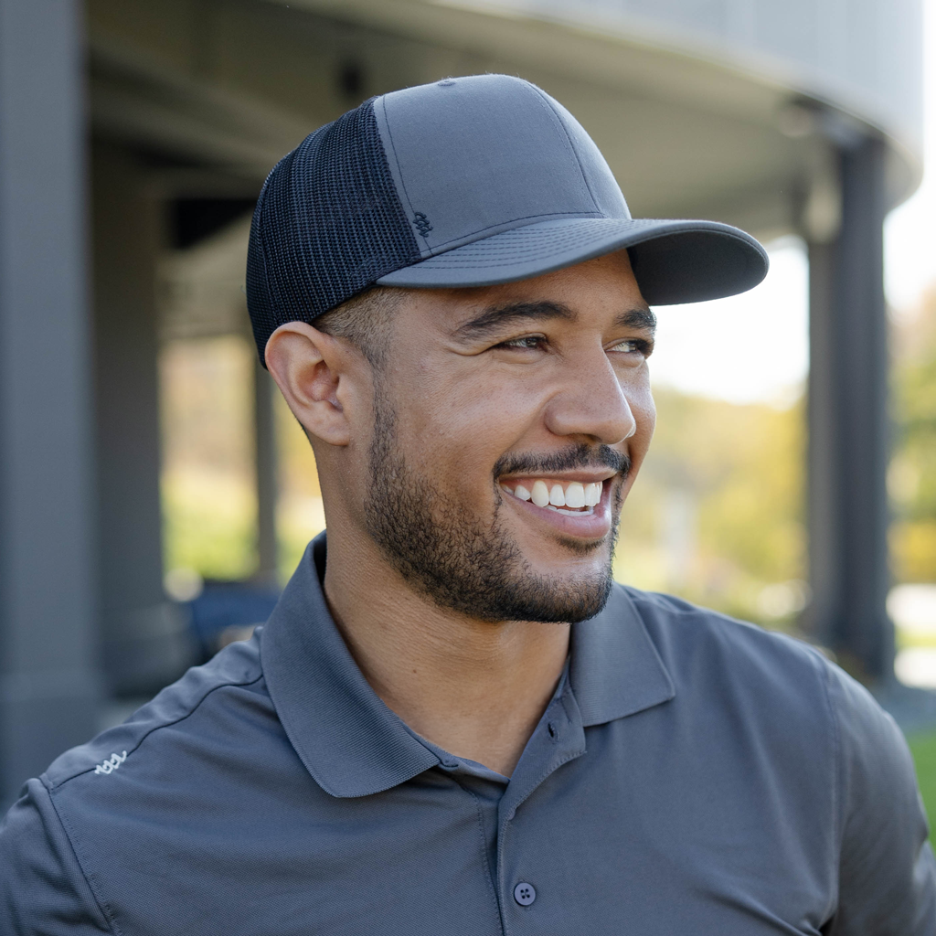 48-Hour Zusa Heather Grey/Black Open Road Trucker Cap