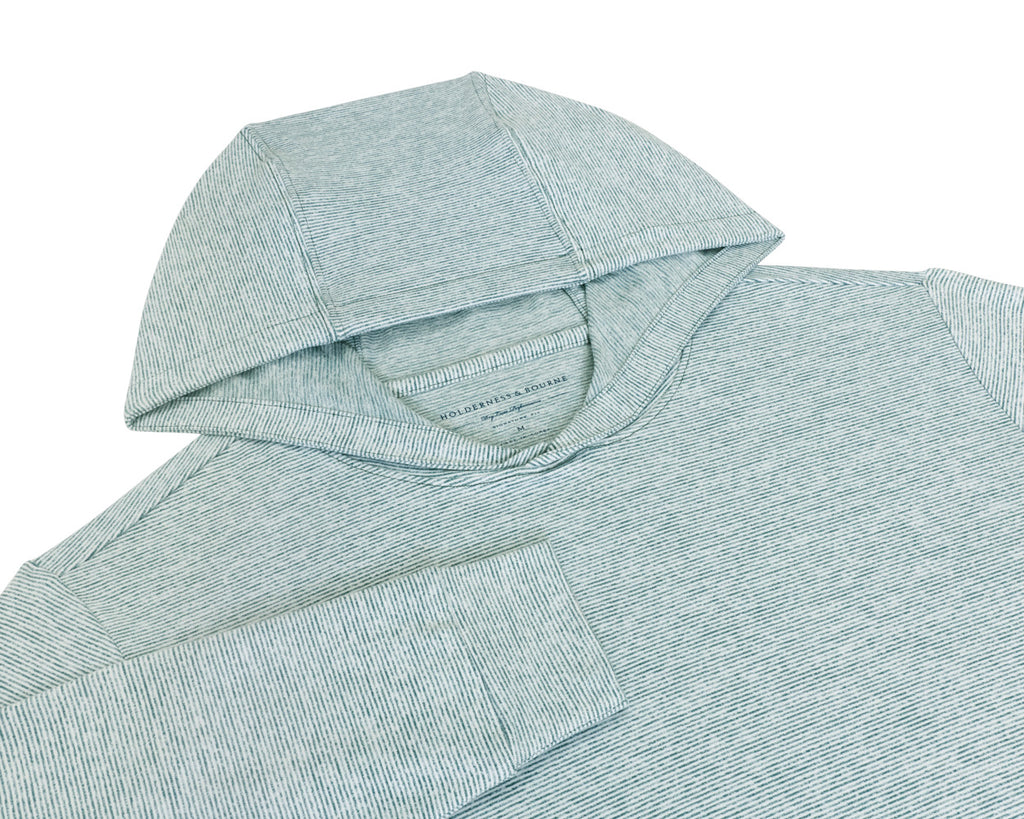 Holderness & Bourne Men's Heathered California Spruce & White The Hamilton Hoodie