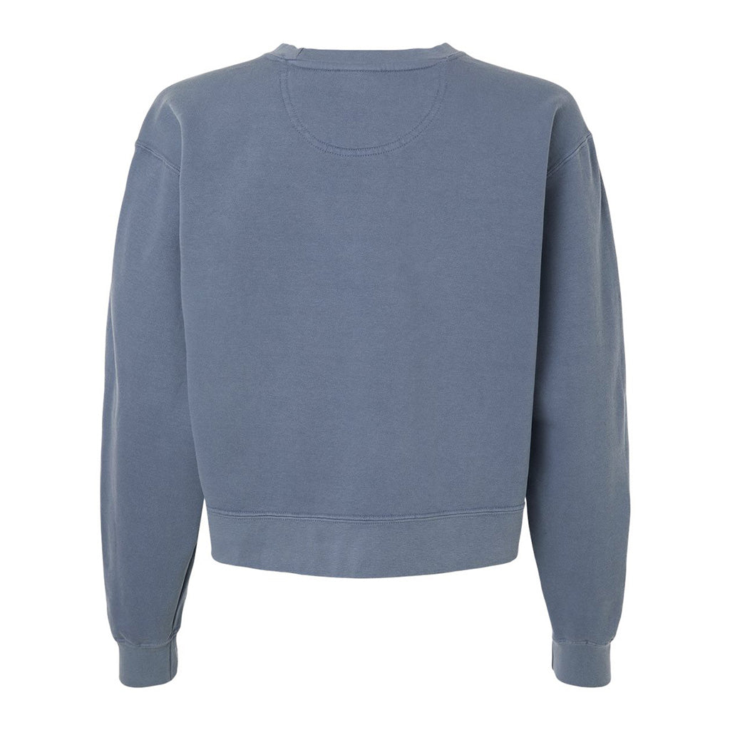 Comfort Colors Women's Blue Jean Garment-Dyed Mid-Length Crewneck Sweatshirt