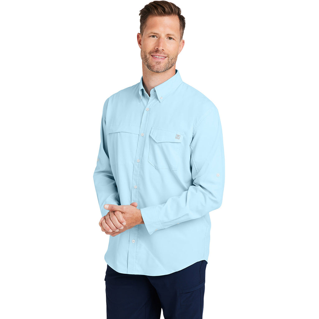 HUK Men's Crystal Blue Tide Point Long Sleeve Shirt