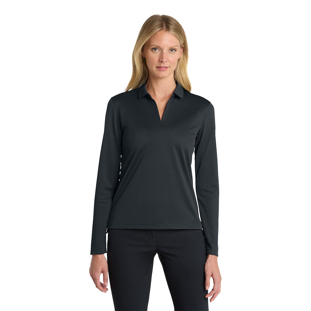 Nike Women's Anthracite Dri-FIT Micro Pique 2.0 Long Sleeve Polo
