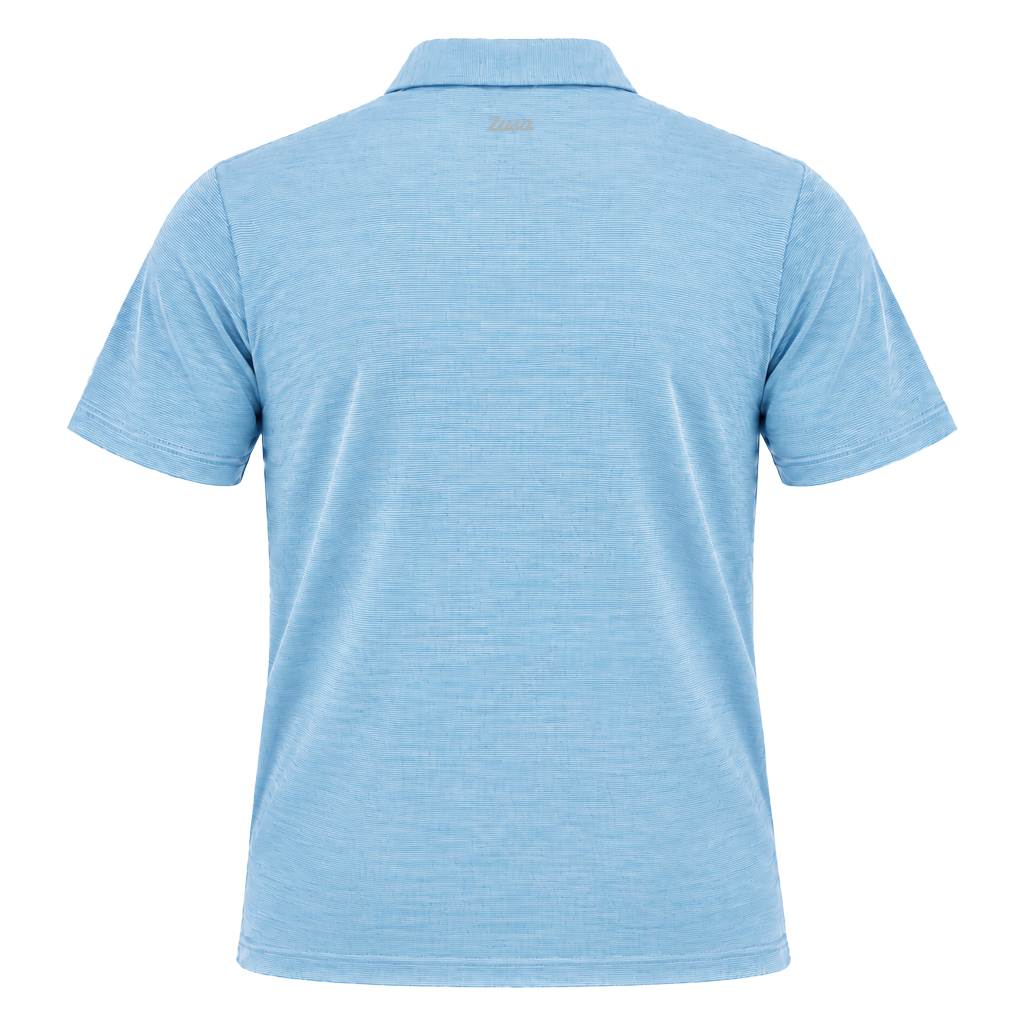 Zusa Men's Summer Sky Heather Stripe Polo