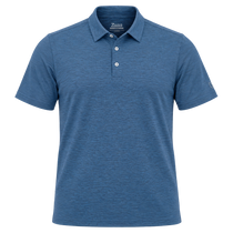 Zusa Men's Vivid Blue/Navy Heather Stripe Polo