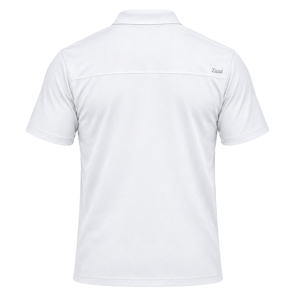 Zusa Men's White Everyday Pique Polo