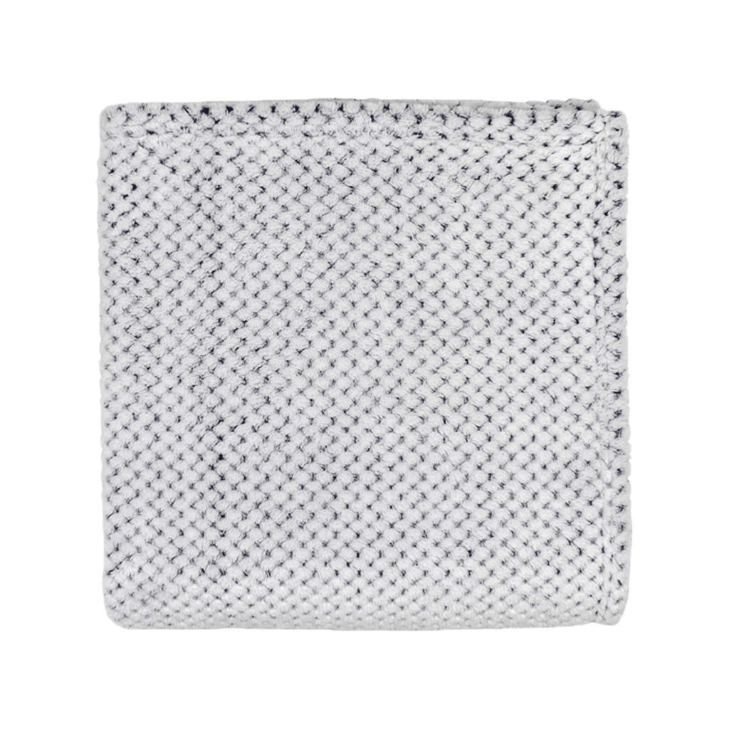 MerchPerks Zusa White with Charcoal Plush Siesta Blanket