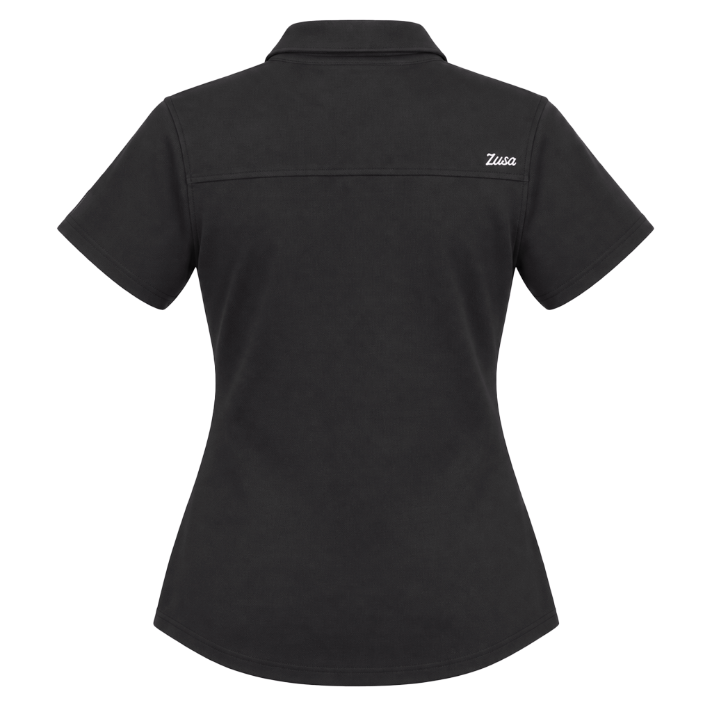 48-Hour Zusa Women's Black Everyday Pique Polo