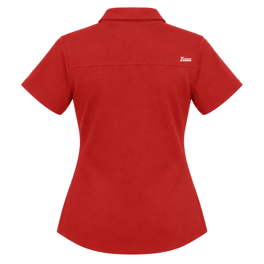 48-Hour Zusa Women's Red Everyday Pique Polo