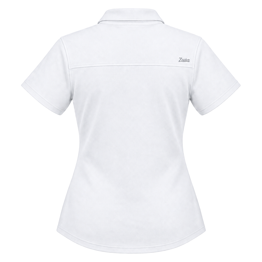 Zusa Women's White Everyday Pique Polo