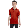 Hanes Youth Deep Red 5.2 oz. 50/50 EcoSmart Jersey Knit Polo