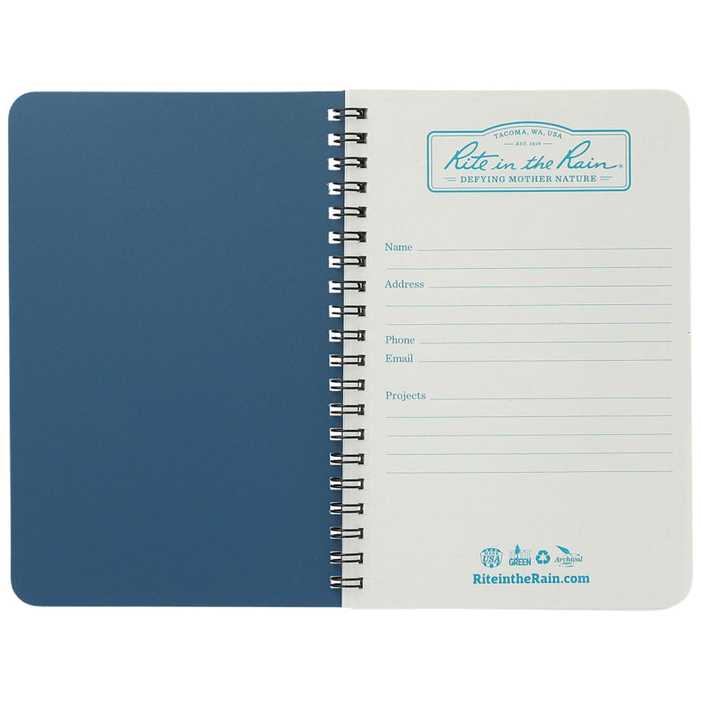Rite in the Rain Blue 4.6" x 7" Side Spiral Notebook