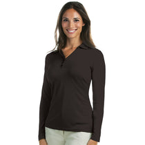 Antigua Women's Black Long Sleeve Exceed Polo