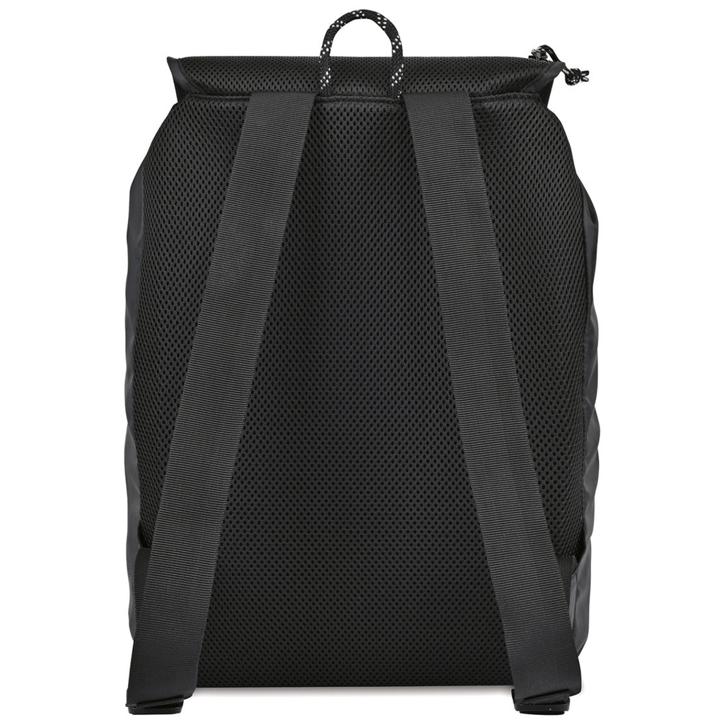 Gemline Black Revive Mesh Drawstring Backpack