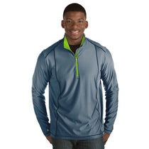 Antigua Men's Navy Heather/Sea Green Tempo Quarter Zip