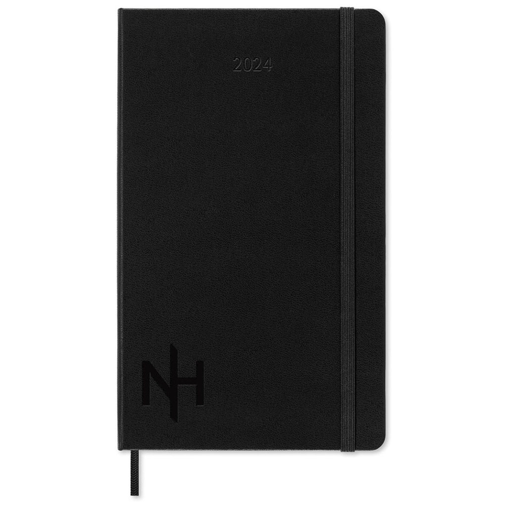 Moleskine Black Hard Cover Large 12-Month Weekly 2024 Planner and GO Pen Gift Set