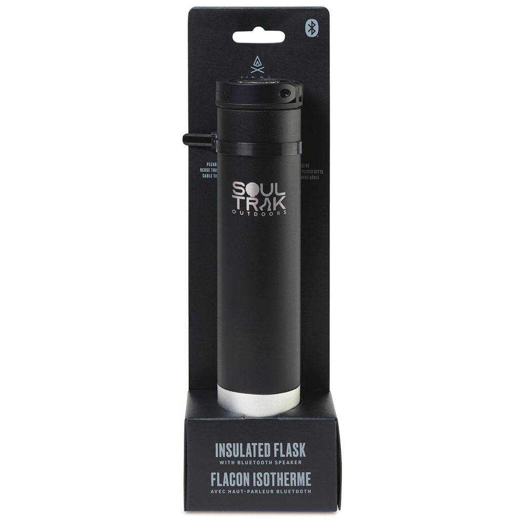 VSSL Black Insulated Flask with Bluetooth Speaker