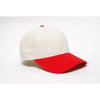 Pacific Headwear Khaki/Red Velcro Adjustable Brushed Twill Cap