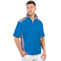 Antigua Men's Laguna/Light Grey Heather Barrier Quarter Zip