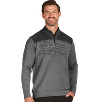Antigua Men's Black Heather Multi Odyssey Quarter Zip Up