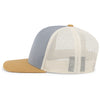 Pacific Headwear Heather Grey/Beige/Amber Gold Snapback Trucker Mesh Cap