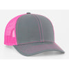 Pacific Headwear Graphite/Pink Snapback Trucker Mesh Cap