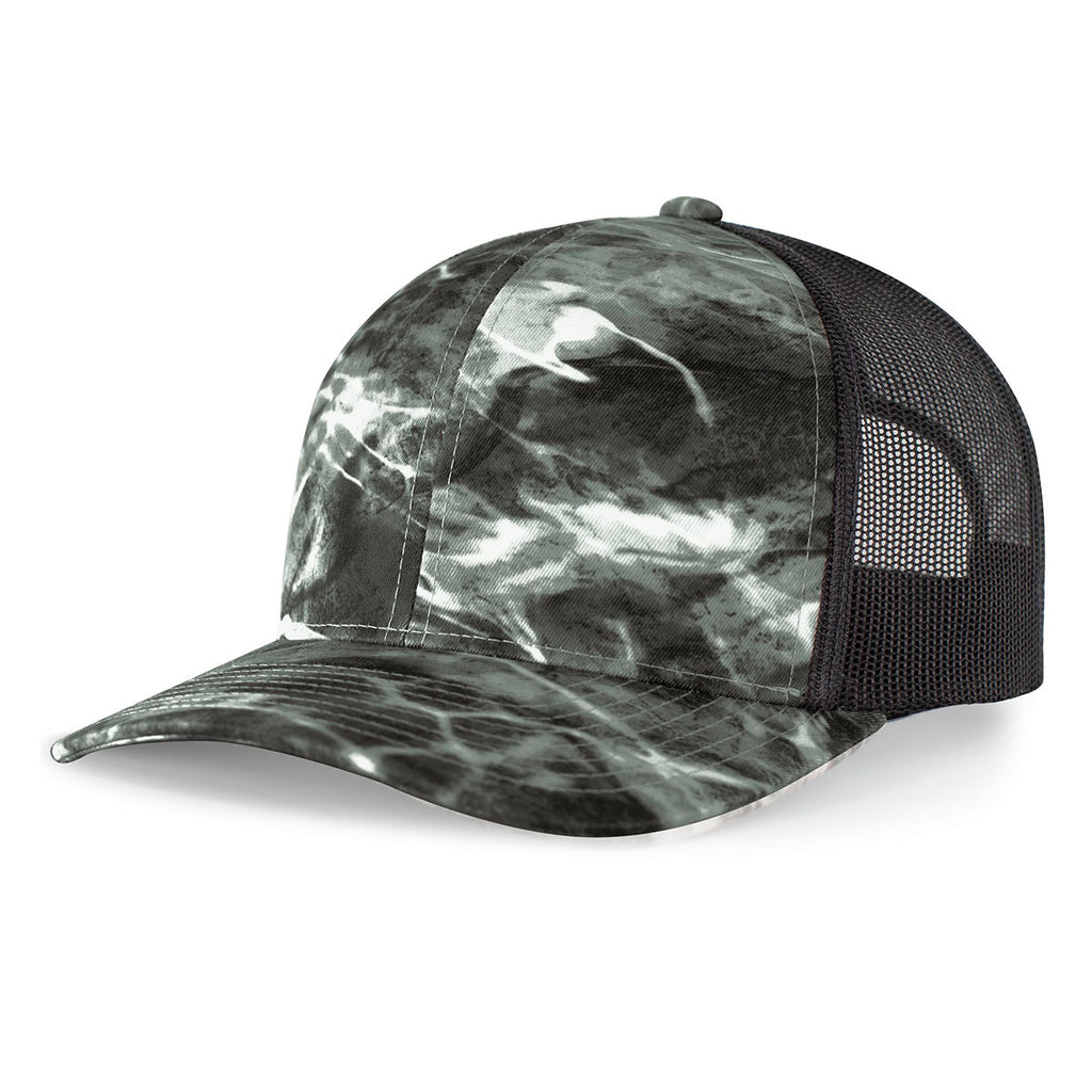 Pacific Headwear Elements Black Tip/Light Charcoal Elements Aqua Camp Trucker Snapback Cap