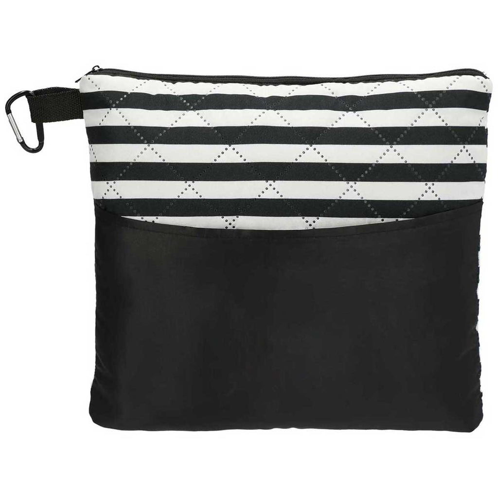 Leed's Black Portable Beach Blanket and Pillow