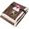 Field & Co. Brown Sherpa Blanket with Card and Band