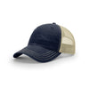 Richardson Navy/Khaki Mesh Back Split Garment Washed Trucker Hat