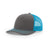 Richardson Charcoal/Neon Blue Mesh Split Trucker Hat