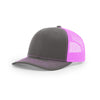 Richardson Charcoal/Neon Pink Mesh Split Trucker Hat