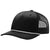 Richardson Black/White Five Panel Trucker Hat with Rope