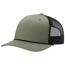 Richardson Loden/Black/Black Split Five Panel Trucker Hat with Rope
