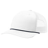 Richardson White/Navy Five Panel Trucker Hat with Rope