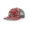Richardson Red Digital Camo/Charcoal Mesh Back Military Camo Trucker Hat
