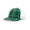 Richardson Dark Green/Charcoal/White Mesh Back Plaid Printed Trucker Hat