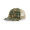 Richardson Thyme Green/Toast/Khaki Mesh Back Plaid Printed Trucker Hat