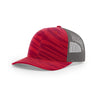 Richardson Red/Charcoal Mesh Back Streak Camo Printed Trucker Hat
