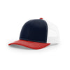 Richardson Navy/White/Red Mesh Back Tri-Colors Trucker Hat