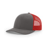 Richardson Charcoal/Red Mesh Back Split Low Pro Trucker Hat