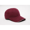 Pacific Headwear Maroon/White Velcro Adjustable Brushed Twill Cap With Sandwich Visor