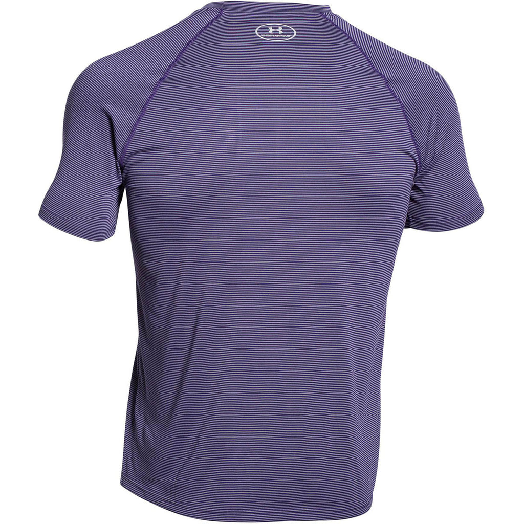 Under Armour Men's Purple UA Stripe Tech Locker Short Sleeve Tee