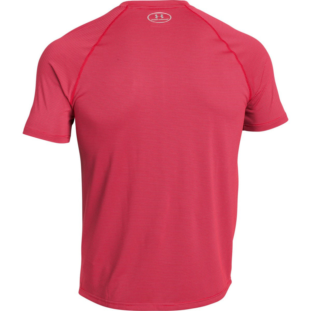 Under Armour Men's Red UA Stripe Tech Locker Short Sleeve Tee