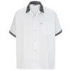 Edwards Men's Checker Trimmed Button Front Shirt with Trim