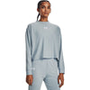 Under Armour Women's Harbor Blue/White Rival Terry Oversized Crew