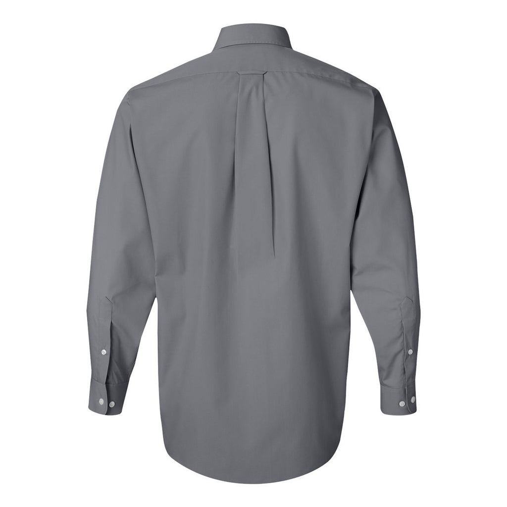 Van Heusen Men's Slate Silky Poplin Dress Shirt