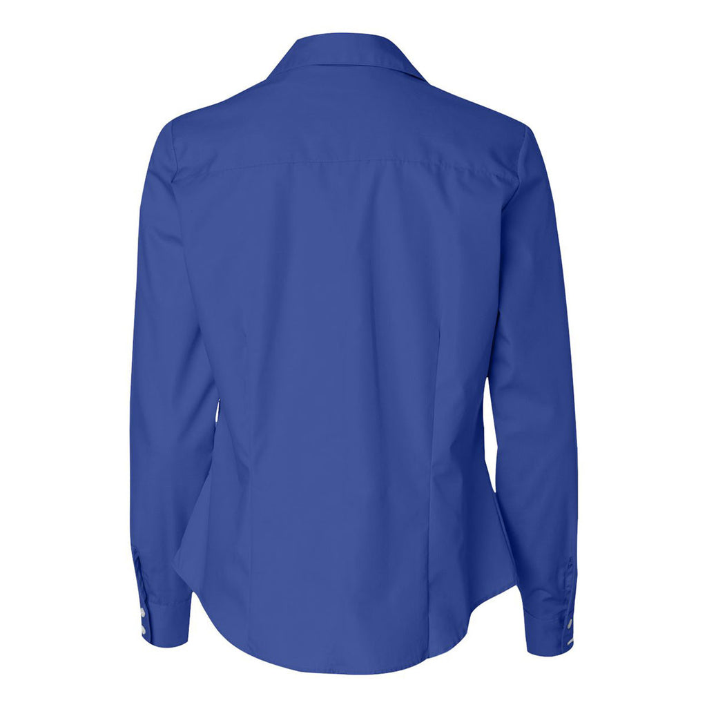 Van Heusen Women's Ultra Blue Silky Poplin Dress Shirt