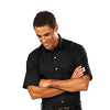 Van Heusen Men's Black Twill Short Sleeve Dress Shirt