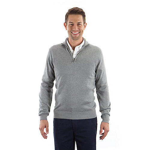 Van Heusen Men's Grey Long Sleeve Quarter Zip Knit Sweater